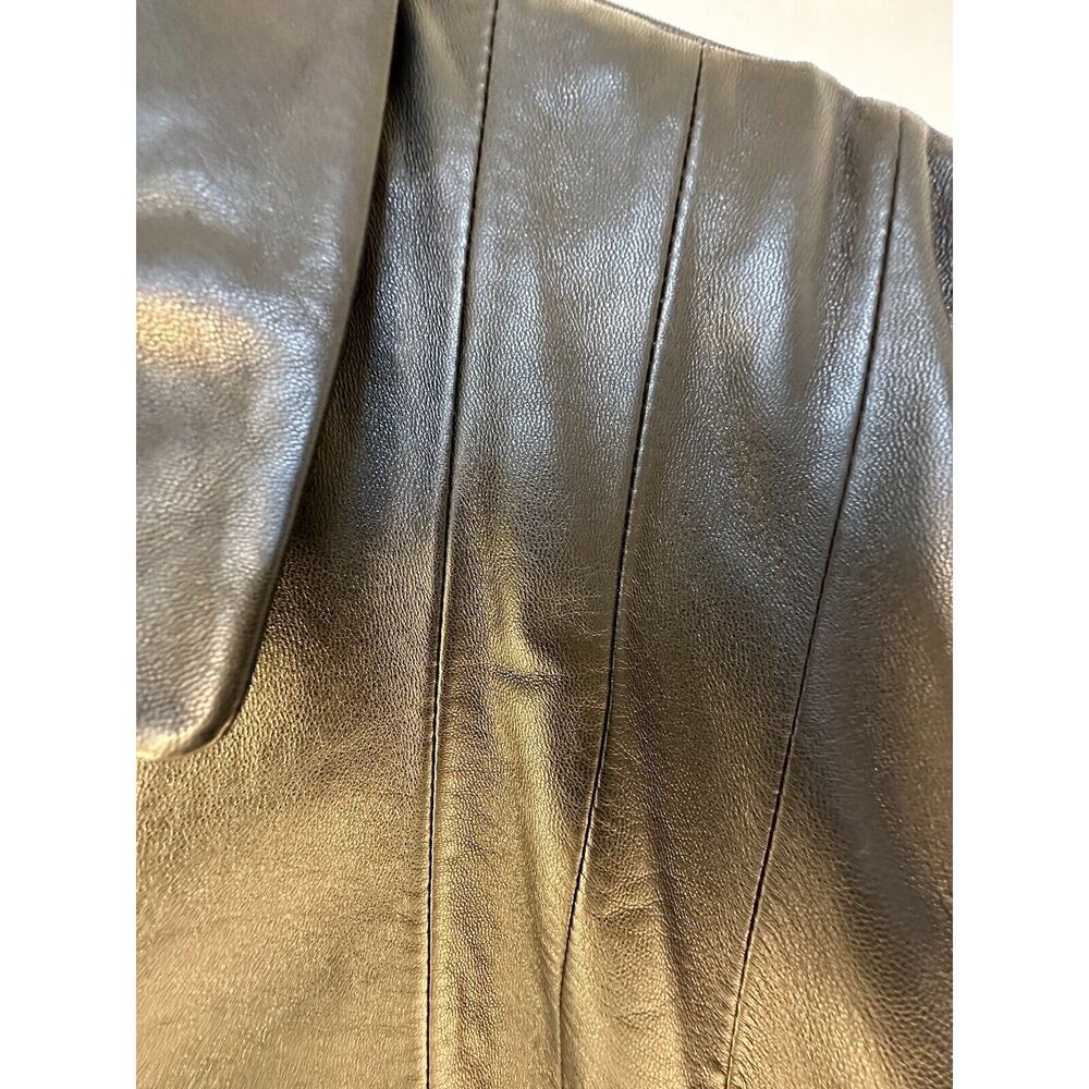 ANNE KLEIN VINTAGE GENUINE LEATHER (LAMB SKIN) B/W-JACKET SIZE L TIMELESS, 🤩 - Picture 3 of 16